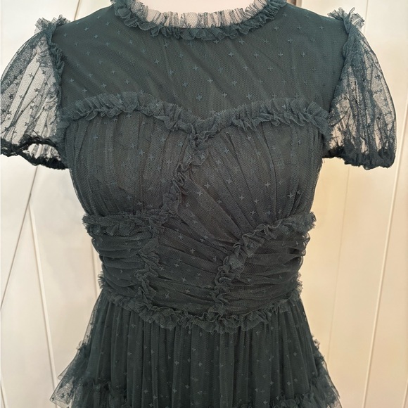 Ivy City Co Elegant Dark Green Tiered Maxi Dress - Picture 2 of 8